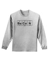 Bacon Periodic Table of Elements Adult Long Sleeve Shirt by TooLoud-Long Sleeve Shirt-TooLoud-AshGray-Small-Davson Sales