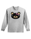 Kyu-T Head - Night Beartholomea Girl Teddy Bear Adult Long Sleeve Shirt-Long Sleeve Shirt-TooLoud-AshGray-Small-Davson Sales