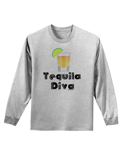 Tequila Diva - Cinco de Mayo Design Adult Long Sleeve Shirt by TooLoud-Long Sleeve Shirt-TooLoud-AshGray-Small-Davson Sales