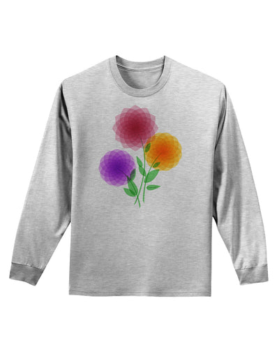 Crystal Dahlias Adult Long Sleeve Shirt-Long Sleeve Shirt-TooLoud-AshGray-Small-Davson Sales