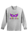 Mardi Gras - Purple Gold Green Mask Adult Long Sleeve Shirt by TooLoud-Long Sleeve Shirt-TooLoud-AshGray-Small-Davson Sales