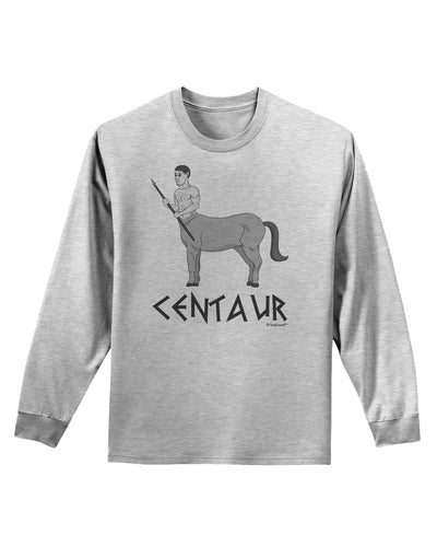 Greek Mythology Centaur Design - Grayscale - Text Adult Long Sleeve Shirt by TooLoud-Long Sleeve Shirt-TooLoud-AshGray-Small-Davson Sales