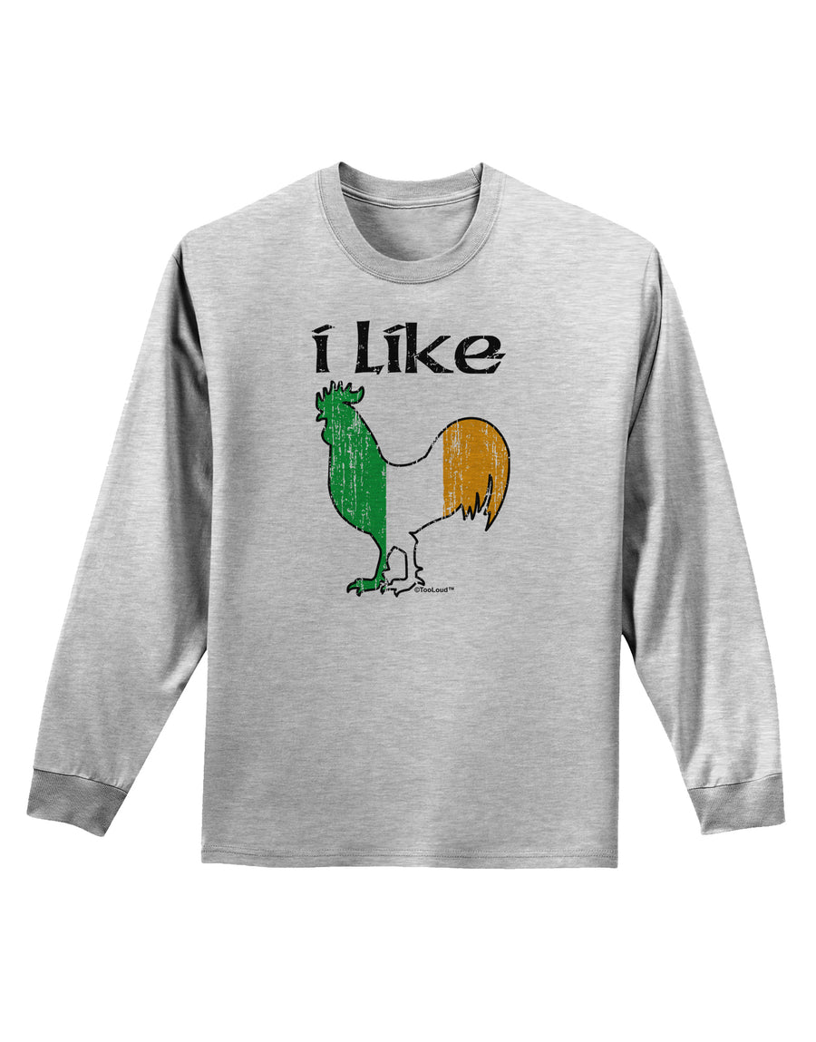 I Like Irish Rooster Silhouette Adult Long Sleeve Shirt by TooLoud-Long Sleeve Shirt-TooLoud-White-Small-Davson Sales