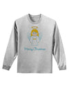 Merry Christmas Cute Angel Girl Adult Long Sleeve Shirt-Long Sleeve Shirt-TooLoud-AshGray-Small-Davson Sales