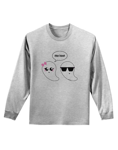 Cute Ghost Couple My Boo Halloween Adult Long Sleeve Shirt-Long Sleeve Shirt-TooLoud-AshGray-Small-Davson Sales