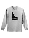 Idaho - United States Shape Adult Long Sleeve Shirt by TooLoud-Long Sleeve Shirt-TooLoud-AshGray-Small-Davson Sales