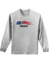 America Flag Adult Long Sleeve Shirt-Long Sleeve Shirt-TooLoud-AshGray-Small-Davson Sales