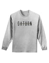 Planet Saturn Text Only Adult Long Sleeve Shirt-Long Sleeve Shirt-TooLoud-AshGray-Small-Davson Sales