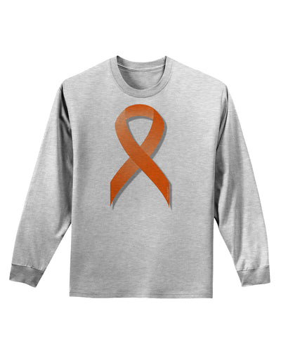 Leukemia Awareness Ribbon - Orange Adult Long Sleeve Shirt-Long Sleeve Shirt-TooLoud-AshGray-Small-Davson Sales