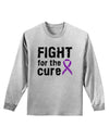 Fight for the Cure - Purple Ribbon Crohn’s Disease Adult Long Sleeve Shirt-Long Sleeve Shirt-TooLoud-AshGray-Small-Davson Sales