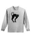 Cute Arched Black Cat Halloween Adult Long Sleeve Shirt-Long Sleeve Shirt-TooLoud-AshGray-Small-Davson Sales