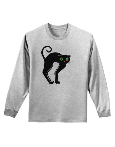 Cute Arched Black Cat Halloween Adult Long Sleeve Shirt-Long Sleeve Shirt-TooLoud-AshGray-Small-Davson Sales