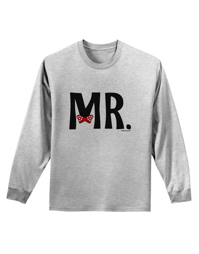 Matching Mr and Mrs Design - Mr Bow Tie Adult Long Sleeve Shirt by TooLoud-Long Sleeve Shirt-TooLoud-AshGray-Small-Davson Sales