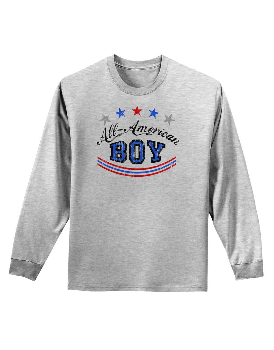 All-American Boy Adult Long Sleeve Shirt-Long Sleeve Shirt-TooLoud-White-Small-Davson Sales