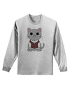 Cute Sweater Vest Cat Design Adult Long Sleeve Shirt by TooLoud-Long Sleeve Shirt-TooLoud-AshGray-Small-Davson Sales