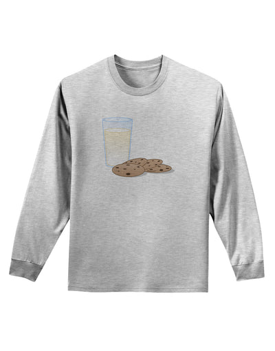 Milk and Cookies Design Adult Long Sleeve Shirt-Long Sleeve Shirt-TooLoud-AshGray-Small-Davson Sales