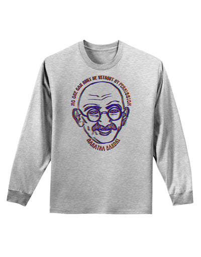 TooLoud No one can hurt me without my permission Ghandi Adult Long Sleeve Shirt-Long Sleeve Shirt-TooLoud-AshGray-Small-Davson Sales