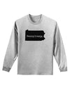 Pennsylvania - United States Shape Adult Long Sleeve Shirt by TooLoud-Long Sleeve Shirt-TooLoud-AshGray-Small-Davson Sales