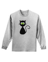 Black Cat Halloween Adult Long Sleeve Shirt-Long Sleeve Shirt-TooLoud-AshGray-Small-Davson Sales