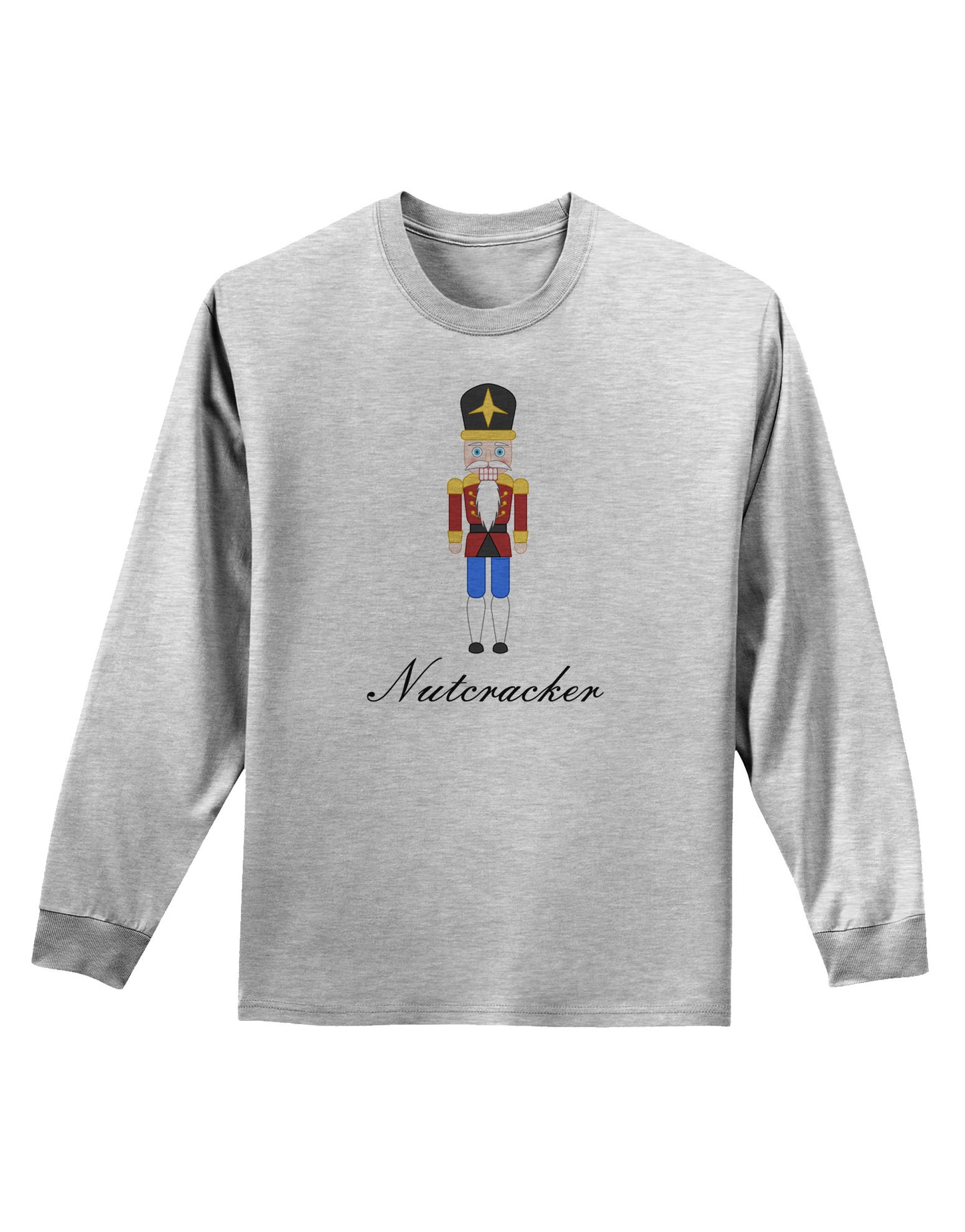 Nutcracker Design - Red Gold Black Text Adult Long Sleeve Shirt-Long Sleeve Shirt-TooLoud-AshGray-Small-Davson Sales