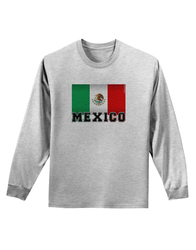 Mexico Flag Adult Long Sleeve Shirt-Long Sleeve Shirt-TooLoud-AshGray-Small-Davson Sales