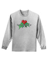 Holly Seasons Greetings Text Adult Long Sleeve Shirt by TooLoud-Long Sleeve Shirt-TooLoud-AshGray-Small-Davson Sales