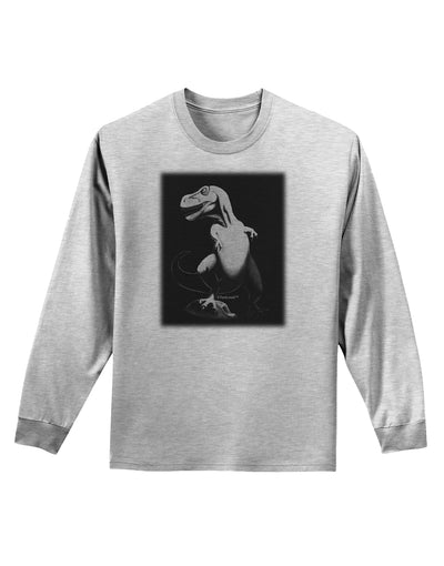 Tyrannosaurus Rex Design - Grayscale Adult Long Sleeve Shirt by TooLoud-Long Sleeve Shirt-TooLoud-AshGray-Small-Davson Sales