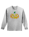 Happy Halloween Jack Yellow Adult Long Sleeve Shirt-Long Sleeve Shirt-TooLoud-AshGray-Small-Davson Sales