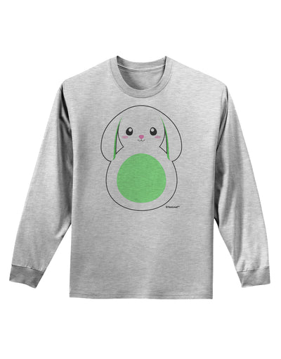 Cute Bunny with Floppy Ears - Green Adult Long Sleeve Shirt by TooLoud-Long Sleeve Shirt-TooLoud-AshGray-Small-Davson Sales