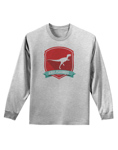 Jurassic Abelisaurus Dinosaur Design Adult Long Sleeve Shirt by TooLoud-Long Sleeve Shirt-TooLoud-AshGray-Small-Davson Sales