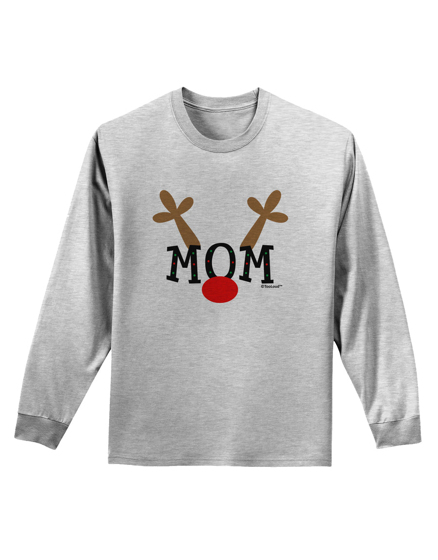 Matching Family Christmas Design - Reindeer - Mom Adult Long Sleeve Shirt by TooLoud-Long Sleeve Shirt-TooLoud-White-Small-Davson Sales