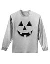 Happy Cute Jack O' Lantern Pumpkin Face Adult Long Sleeve Shirt-Long Sleeve Shirt-TooLoud-AshGray-Small-Davson Sales