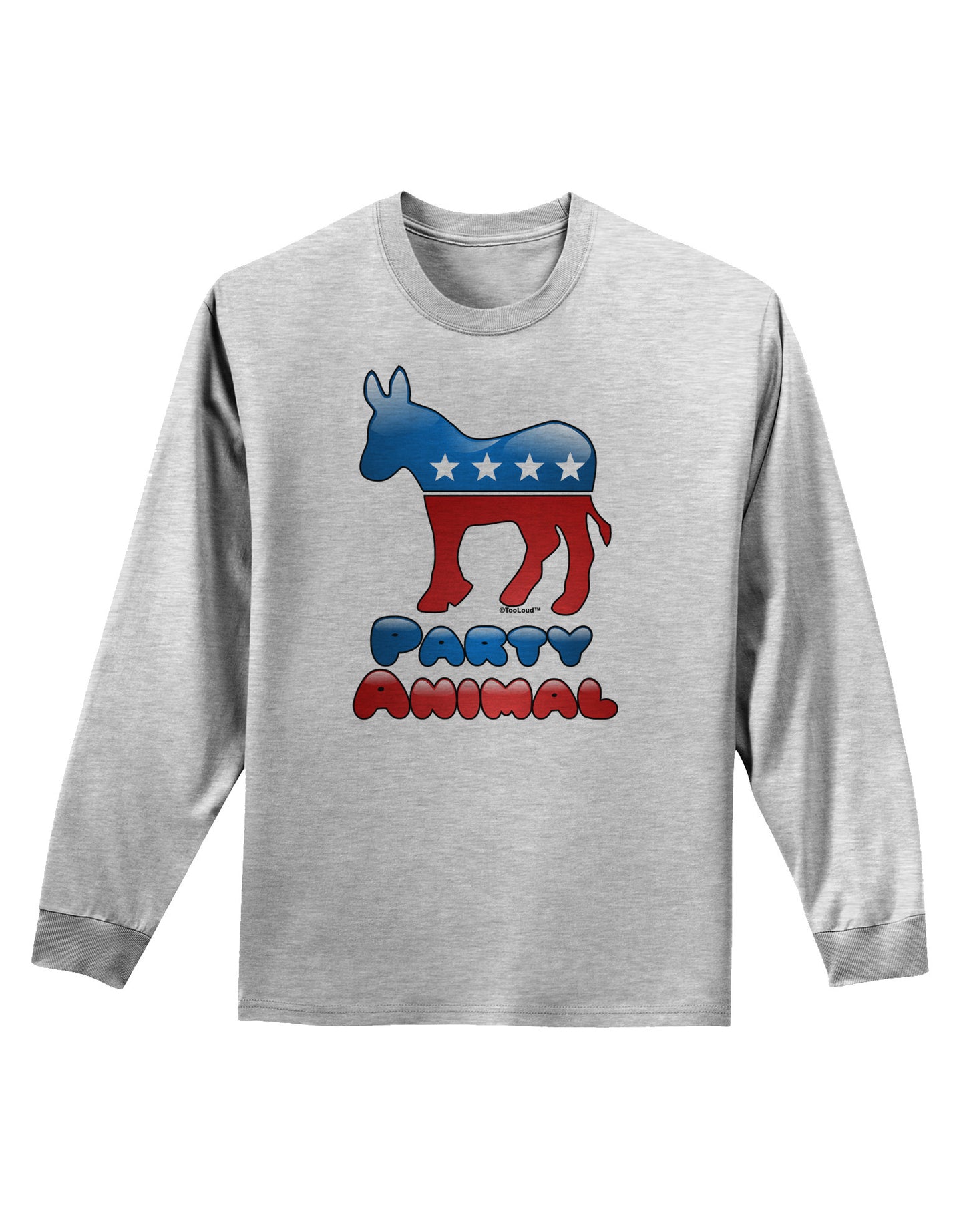 Democrat Party Animal Adult Long Sleeve Shirt-Long Sleeve Shirt-TooLoud-AshGray-Small-Davson Sales