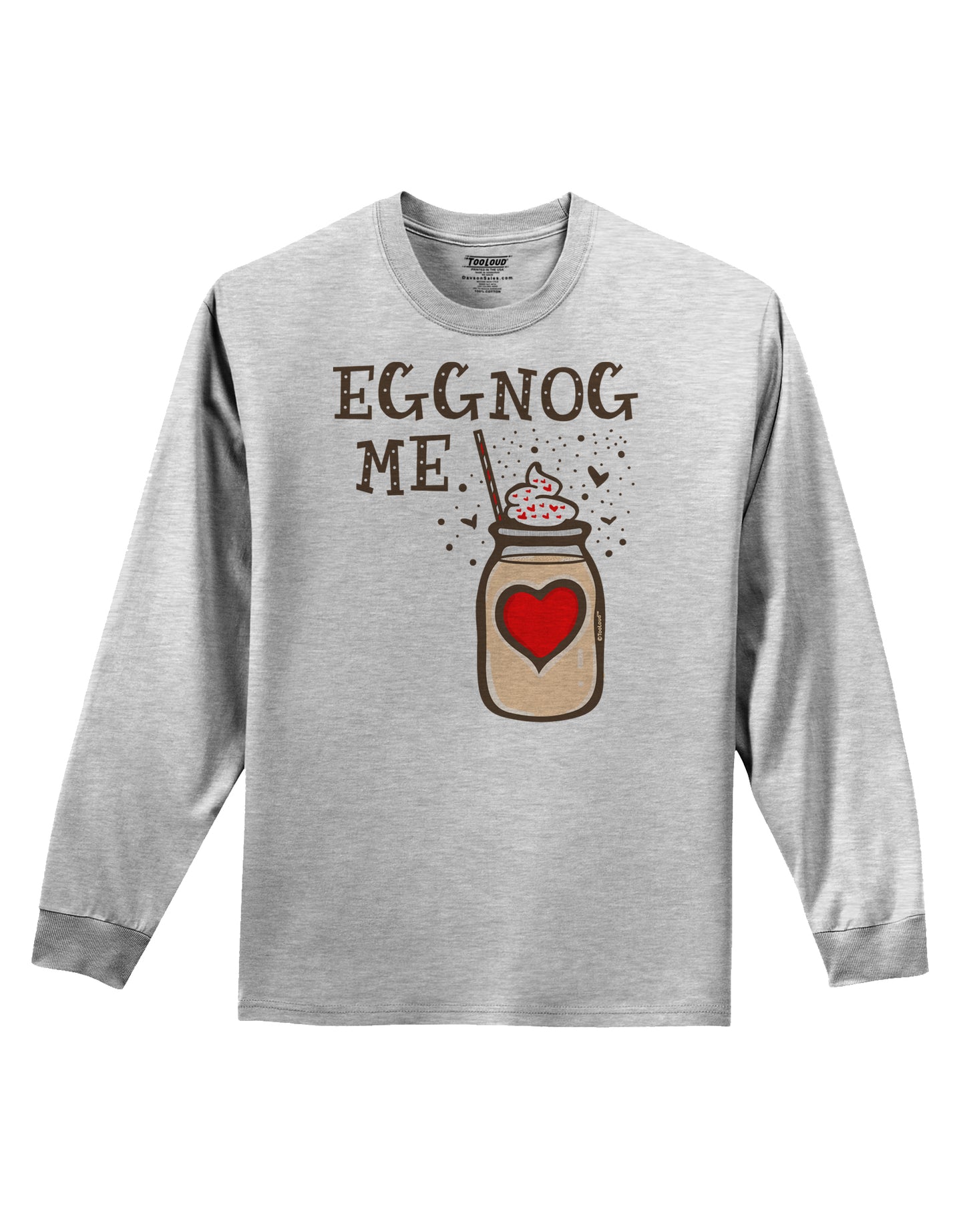 Eggnog Me Adult Long Sleeve Shirt-Long Sleeve Shirt-TooLoud-AshGray-Small-Davson Sales