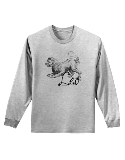 Leo Illustration Adult Long Sleeve Shirt-Long Sleeve Shirt-TooLoud-AshGray-Small-Davson Sales