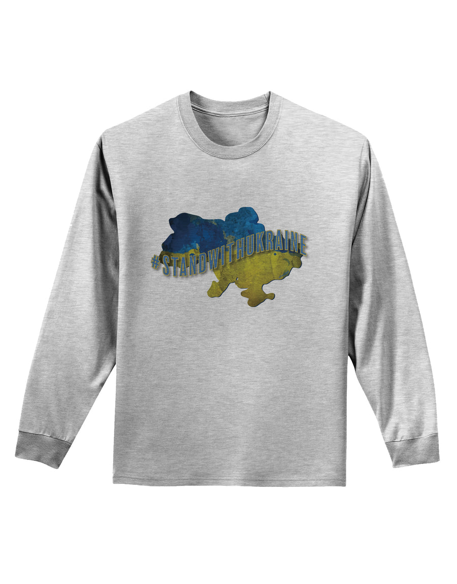 #stand with Ukraine Country Adult Long Sleeve Shirt White 4XL Tooloud