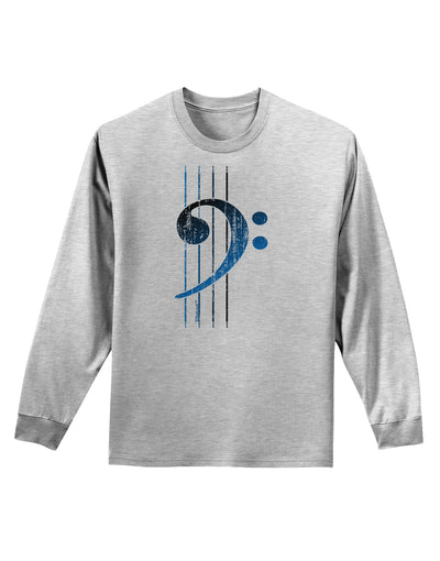 Distressed Bass Strings Adult Long Sleeve Shirt-Long Sleeve Shirt-TooLoud-AshGray-Small-Davson Sales