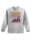 Seattle Skyline Sunrise Adult Long Sleeve Shirt-Long Sleeve Shirt-TooLoud-AshGray-Small-Davson Sales