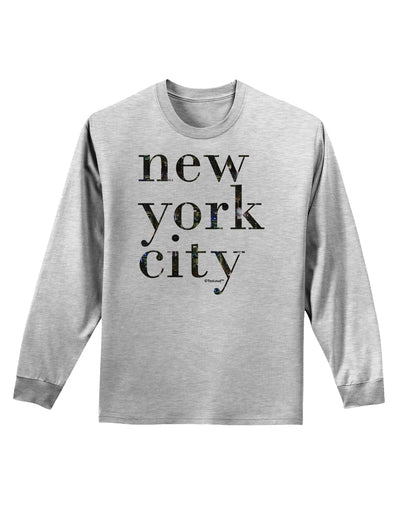 New York City - City Lights Adult Long Sleeve Shirt by TooLoud-Long Sleeve Shirt-TooLoud-AshGray-Small-Davson Sales