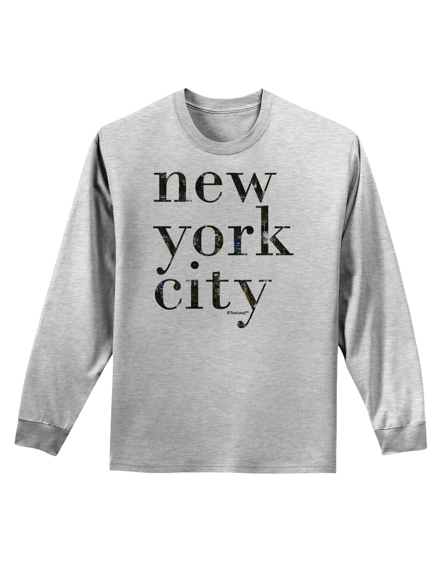 New York City - City Lights Adult Long Sleeve Shirt by TooLoud-Long Sleeve Shirt-TooLoud-White-Small-Davson Sales