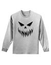 Scary Evil Jack O' Lantern Pumpkin Face Adult Long Sleeve Shirt-Long Sleeve Shirt-TooLoud-AshGray-Small-Davson Sales