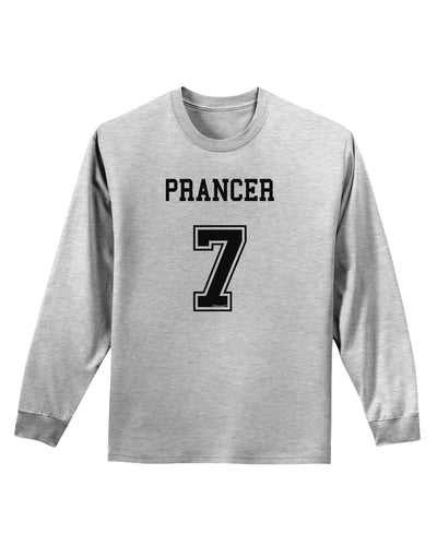 Reindeer Jersey - Prancer 7 Adult Long Sleeve Shirt-Long Sleeve Shirt-TooLoud-AshGray-Small-Davson Sales