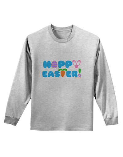 Cute Decorative Hoppy Easter Design Adult Long Sleeve Shirt by TooLoud-Long Sleeve Shirt-TooLoud-AshGray-Small-Davson Sales