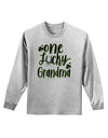 One Lucky Grandma Shamrock Adult Long Sleeve Shirt-Long Sleeve Shirt-TooLoud-AshGray-Small-Davson Sales