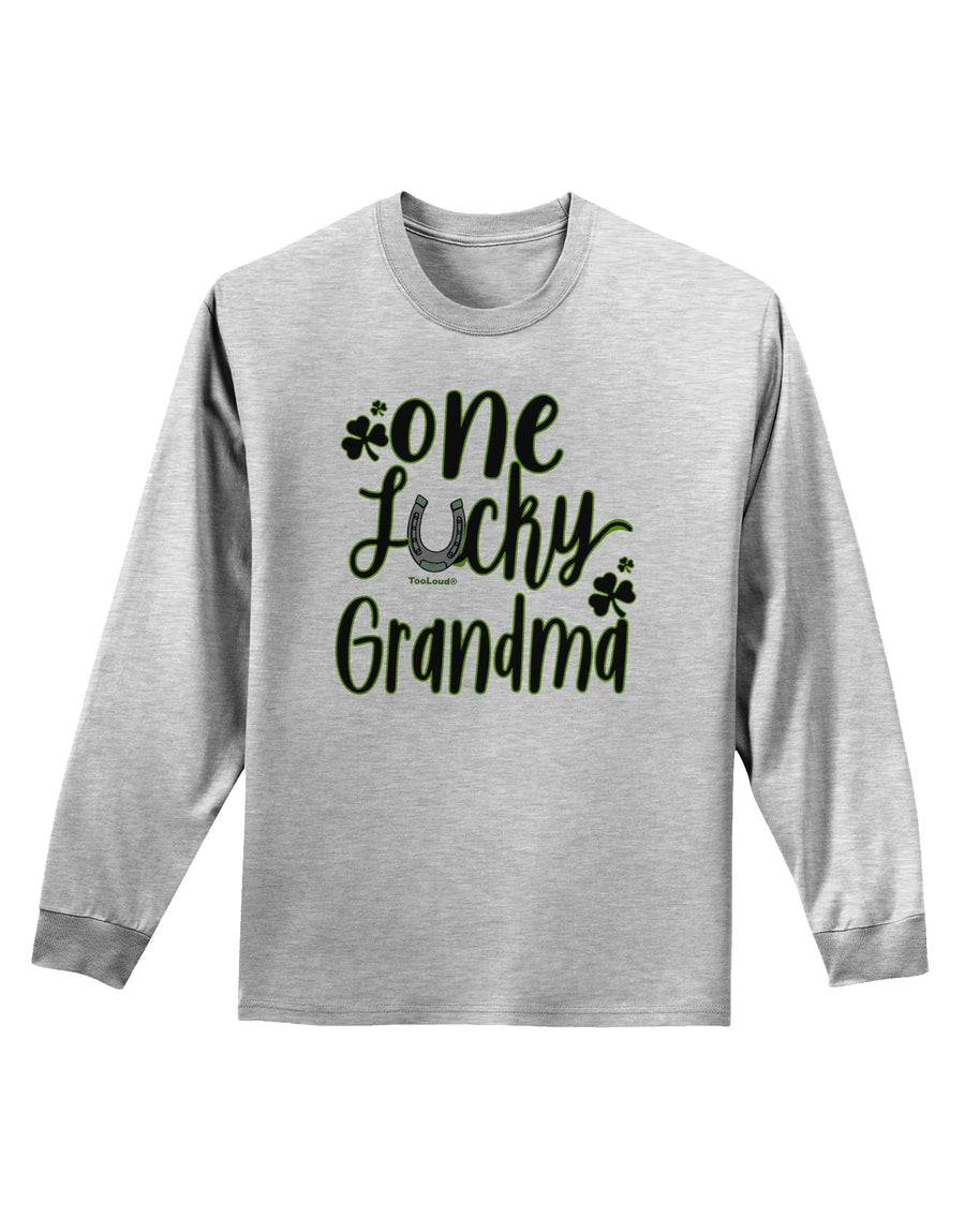 One Lucky Grandma Shamrock Adult Long Sleeve Shirt-Long Sleeve Shirt-TooLoud-White-Small-Davson Sales