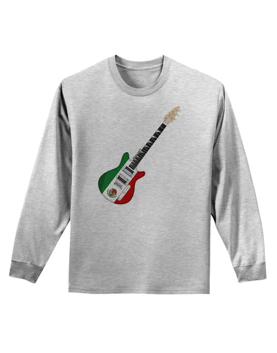 Mexican Flag Guitar Design Adult Long Sleeve Shirt by TooLoud-Long Sleeve Shirt-TooLoud-AshGray-Small-Davson Sales