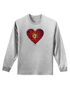 Water Droplet Heart Red Adult Long Sleeve Shirt by TooLoud-Long Sleeve Shirt-TooLoud-AshGray-Small-Davson Sales