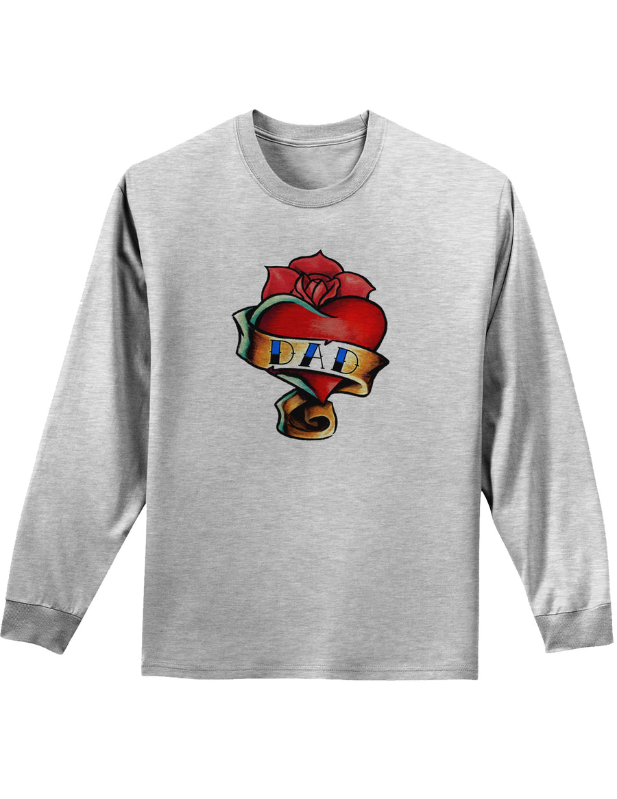 Tattoo Heart Dad Adult Long Sleeve Shirt-Long Sleeve Shirt-TooLoud-White-Small-Davson Sales