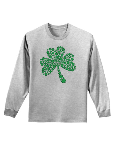 St. Patrick's Day Shamrock Design - Shamrocks Adult Long Sleeve Shirt by TooLoud-Long Sleeve Shirt-TooLoud-AshGray-Small-Davson Sales