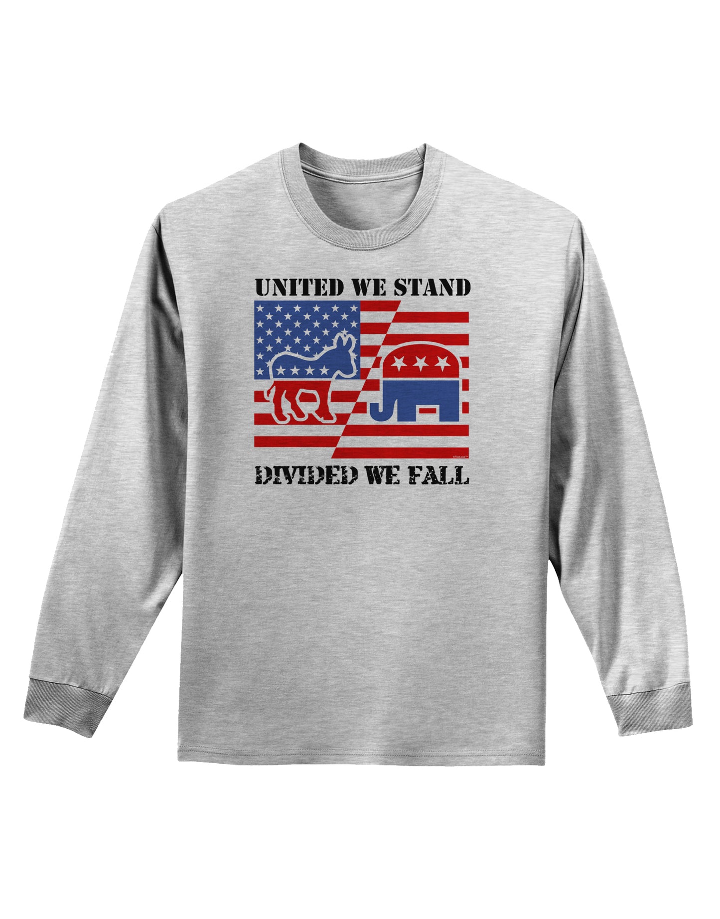 United We Stand Divided We Fall Adult Long Sleeve Shirt-Long Sleeve Shirt-TooLoud-AshGray-Small-Davson Sales